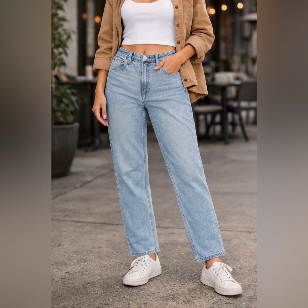 Hollister Light Blue Ultra High-Rise Vintage Straight Leg Jeans Size 7r